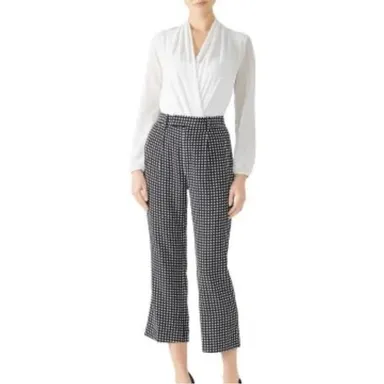 Equipment Bergen 100% Silk Checkered Cropped Pants, EUC, Size 6, MSRP $340