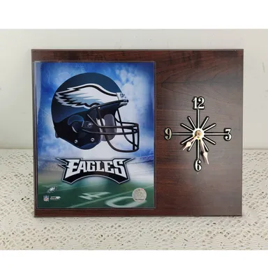 Philadelphia Eagles Football NFL Sports Wood Clock NEW IN BOX Vintage Style