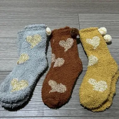 Three pair of fuzzy socks