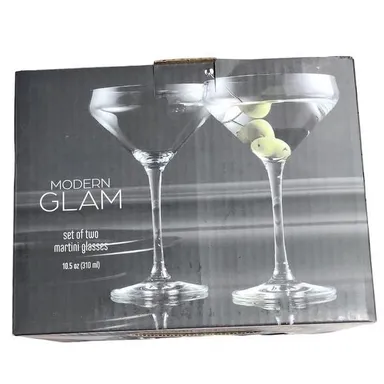 Modern Glam Set of 2 Martini Glasses