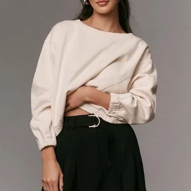 Anthropologie boxy cropped pullover