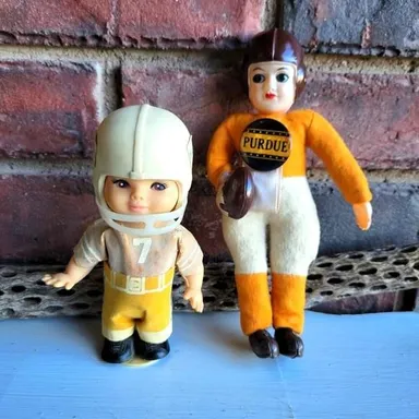 Rare Antique 1930's American Football Player Purdue & Wind Up Toy Dolls