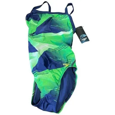 Speedo FL Lane Game Flyback Blue Green 421 Competitive XS 30 NWT Pro LT