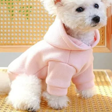 New Shein Pet Clothes Hooded Jumpsuit For Dogs or Cats Pink Medium