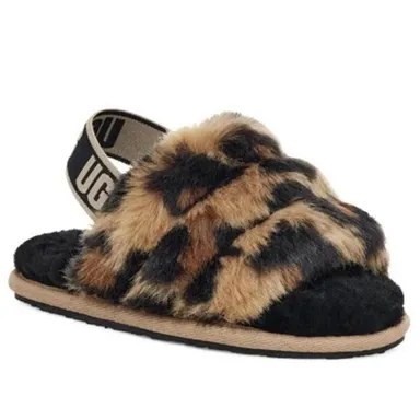 UGG Fluff Yeah Leopard Slides Slippers/Sandals