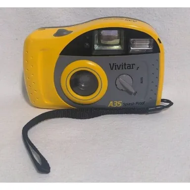 Vivitar A35 Splash Proof 35mm Point & Shoot Film Camera - Tested & Works - Very