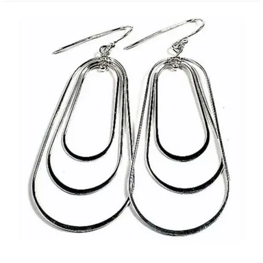Sterling Silver Triple Oval Wire Earrings
With French Hook