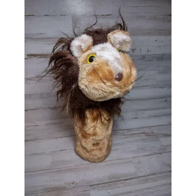 Vintage Lion Golf Head Cover Brown & Tan Made in Korea
