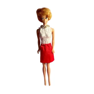 Vintage 1960's Blonde Bubble Cut Bubblecut Barbie Doll Light Bob Hair 60s Mattel