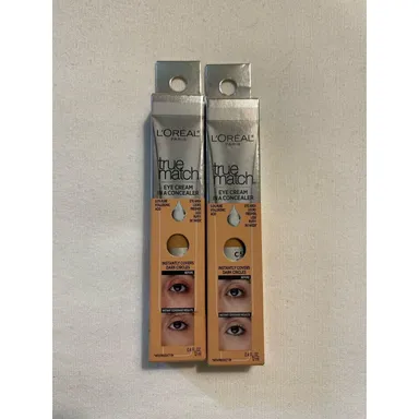 L'oreal True Match Eye Cream Concealer New In Package C5-6 Medium 2 Pack