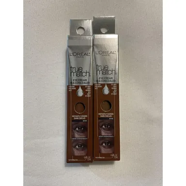 L'Oreal True Match Eye Cream In A Concealer C9-10 Deep - 2 Pack, 0.4 fl oz Each