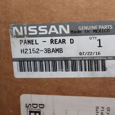 Nissan Versa 2012-2019 Door Outer Panel Right Rear H2152-3BAMB OEM