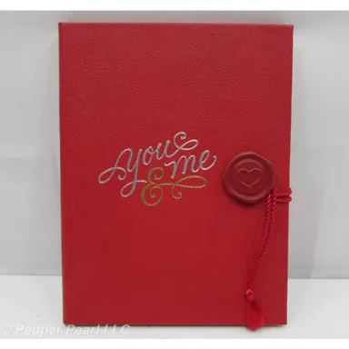 "You & Me" Gift Book by Melvia Young Valentine Red Heart Button Tie Hard Cover
