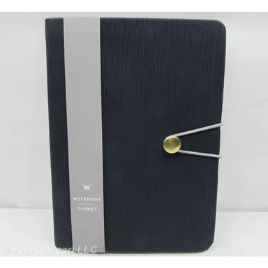 Notebook Journal Diary Carnet Hallmark Black Button Band Clasp 7" x 5"