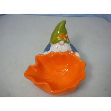 Ceramic Gnome Leaf Trinket Dish Mapleton Mills