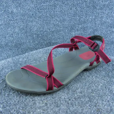 Teva Women Strappy Sandal Shoes Red Synthetic Size 10 Medium