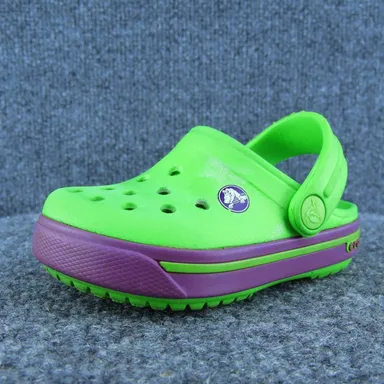 Crocs Boys Clog Shoes Green Synthetic Slip On Size T 4-5 Medium