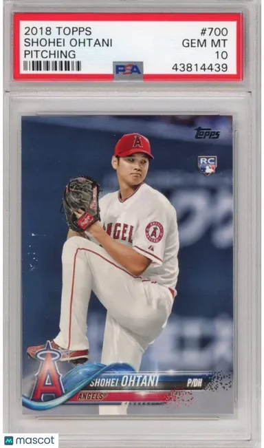 Graded 2018 Topps SHOHEI OHTANI #700 Pitching Rookie RC Card PSA 10