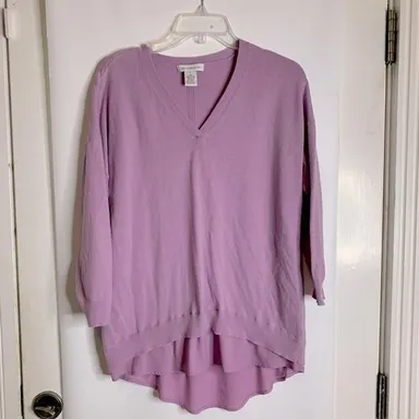 Liz Claiborne Lavender V Neck Sweater L