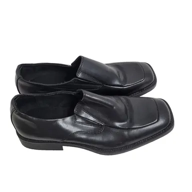 Borelli Shoes Sz 10 Black Comfort Mens Dress Square Toe Career Loafers 320077