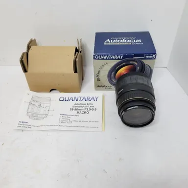 Vtg Quantaray Autofocus Camera Lens 28-90mm 1:3.5-5.6 Zoom FIlm TV Retro
