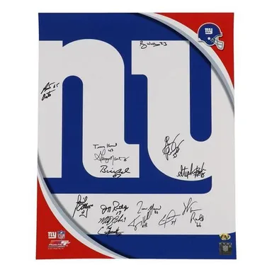 New York Giants 16x20 Photo Team-Signed by (15) with Terry Kinard, Bart Oates,