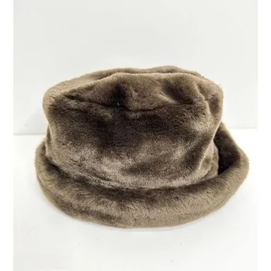 Ben Berger Luxury Collection Faux Fur Vintage Bucket Hat Brown