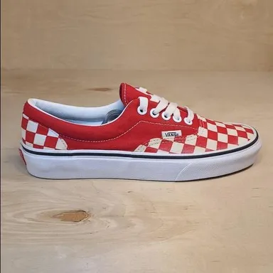 Vans Authentic Checkerboard Red White Canvas Unisex Shoes
