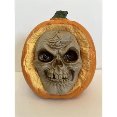 Animated Skull Face Jack-O-Lantern Pumpkin Lights Sound Motion Activated