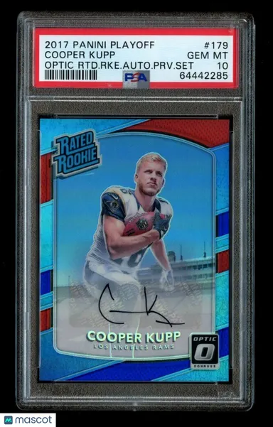 2017 Panini Playoff Optic Cooper Kupp /23 Rated Rookie Preview Auto PSA 10 179
