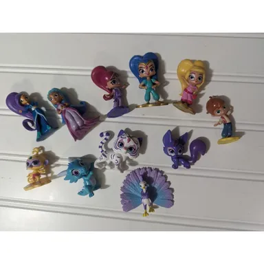 Nickelodeon Shimmer And Shine Figures Lot Of 11 Cake Topper Figurines Sparkle