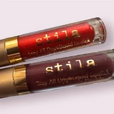 NEW Set of 2 Stila Stay All Day Liquid Lipstick 1.5 mL each: Chianti & Beso