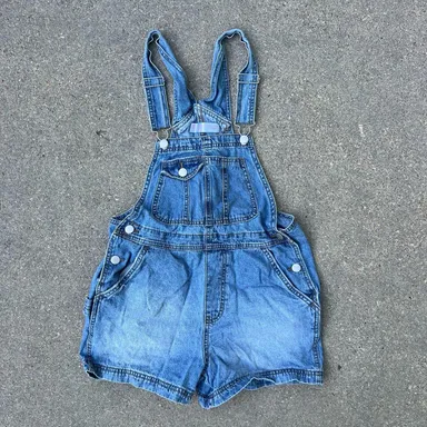 Y2K Faded Glory Overall Jean Shortalls cinch back SMALL