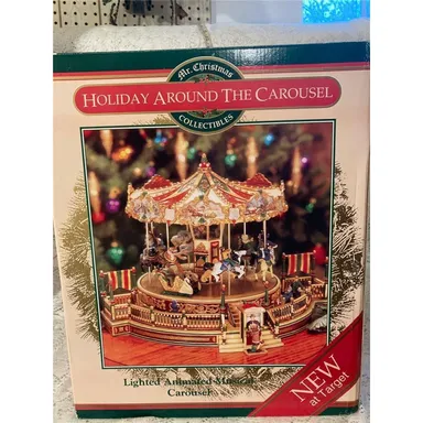 1997 Mr. Christmas Holiday Around the Carousel Complete in Box Works