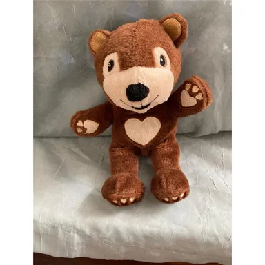 Vintage Walmart Brown Plush Teddy BearHearts on Paws & Belly 10” very soft sweet