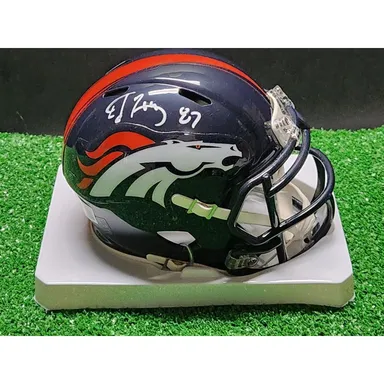 Ed McCaffrey Autographed Signed Denver Broncos Speed Mini Helmet Beckett COA