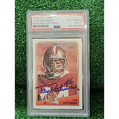 TOM RATHMAN 1988 TOPPS ROOKIE RC SIGNED SF 49ers AUTOGRAPHED CARD PSA Auto