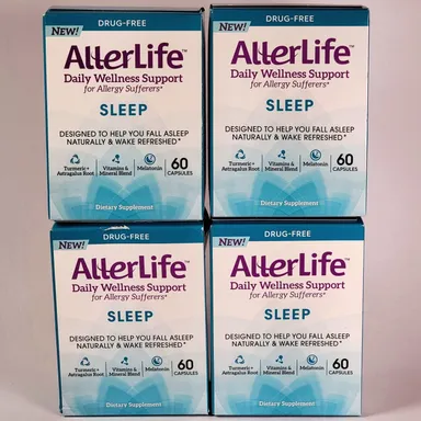 4 Allerlife Daily Wellness Support Capsule Allergy Relief, Sleep 240ct Exp 12/25