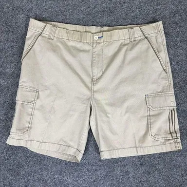 Tommy Bahama Relax Shorts Mens Large 42 Beige Cargo Flat Front Chino Adult