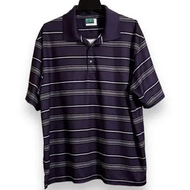 Ben Hogan Shirt Men's 2XL Polo Short Sleeve Purple Stripe Size XXL
