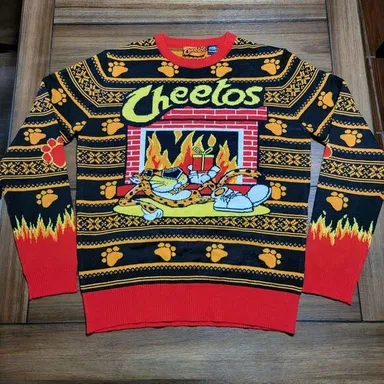 Cheetos Chester Cheetah LS Knit Christmas Sweater - Size Medium