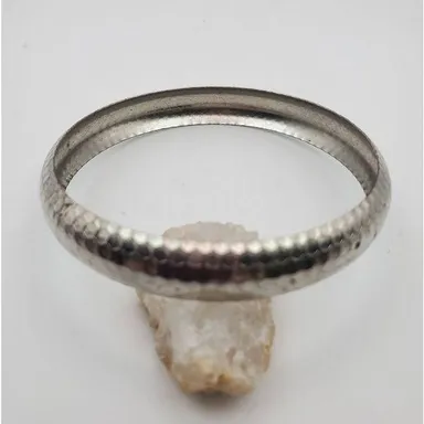 Honeycomb snake pattern hammered silver tone bracelet‎ bangle B1317