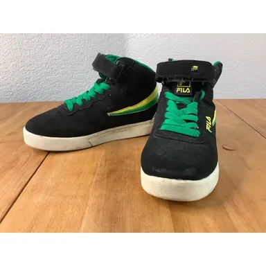 Boys’ FILA Black Green High Top Shoes Size 13