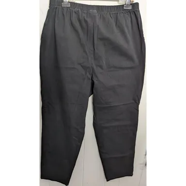 Denim & Co D & C o Pants Womens Plus Size XL Black Pull On Elastic Waist Pockets 