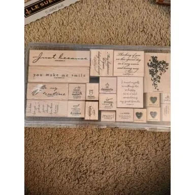 21 New/Used Stampin Up Wooden Stamps B3