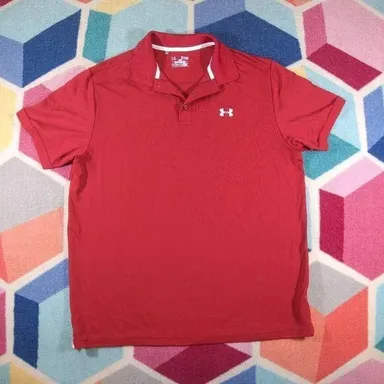 Mens UA Under Armour Performance Team Polo XL X large Red
