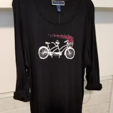 NEW 2X Womens Bicycle Built For 2 Shirt Top