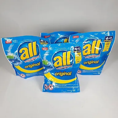 4 Pack All Stainlifters 4-in-1 Mighty Pacs Original Fresh Scent Detergent 12.5oz