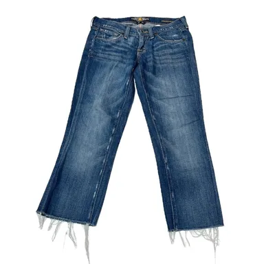 Lucky Brand Zoe Straight Leg Cutt Off Capri Jeans Blue Size 0/25