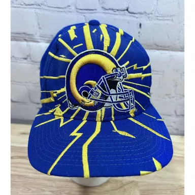 Starter SHOCKWAVE Los Angeles Rams Lightning Snapback Hat Cap 90s READ